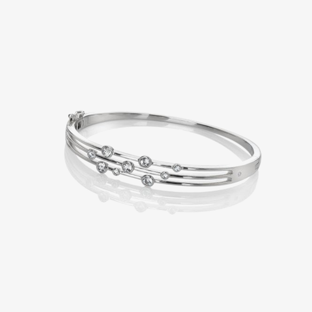 Hot Diamonds Sterling Silver Diamond &amp; Topaz Bangle DC188