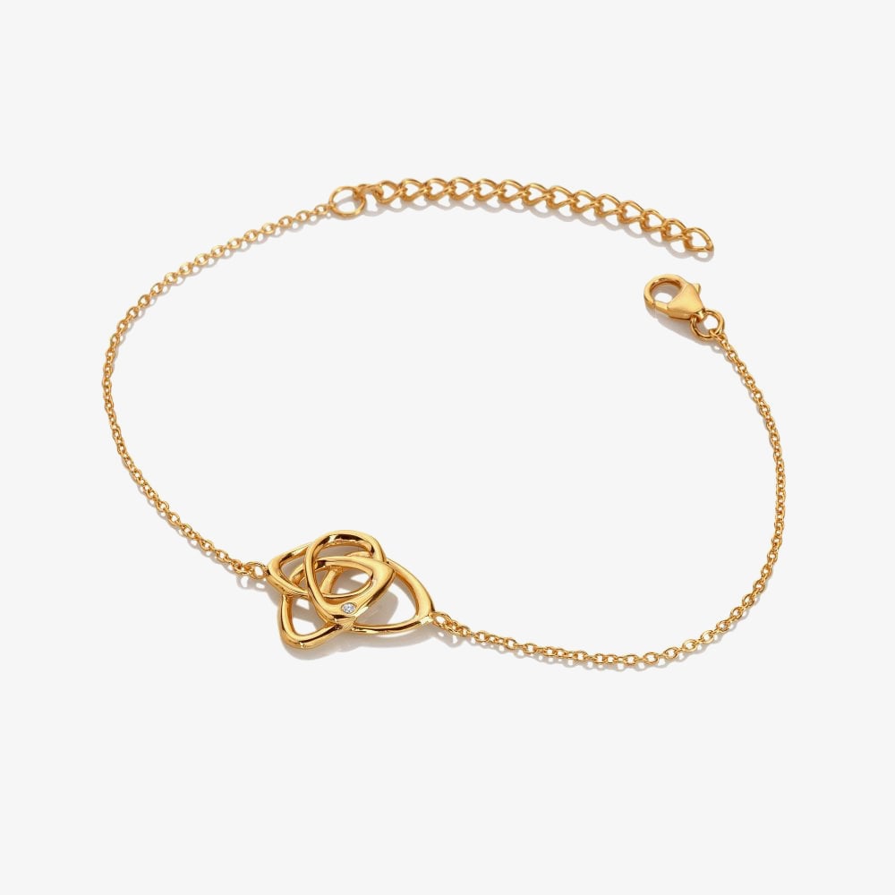 Hot Diamonds HD X Golden Edit Endless Gold Plated Diamond Interlocked Bracelet DL708