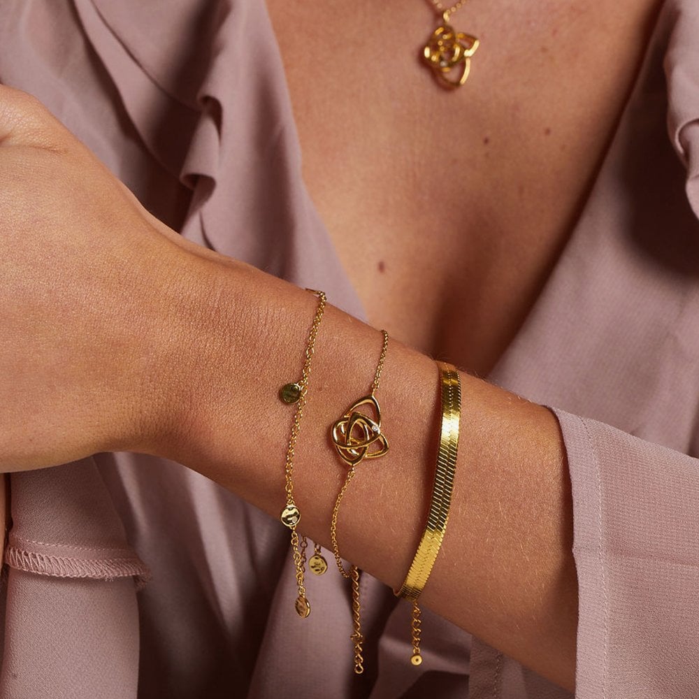 Hot Diamonds HD X Golden Edit Endless Gold Plated Diamond Interlocked Bracelet DL708