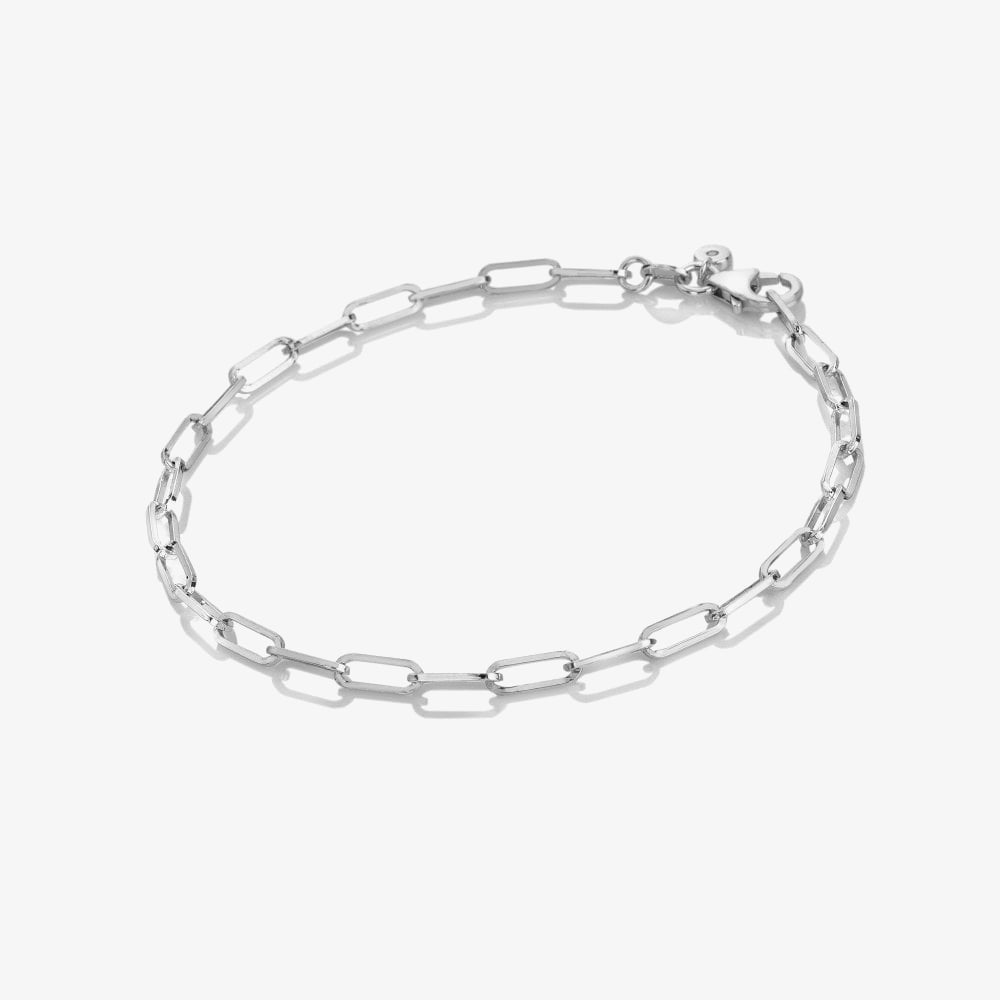 Hot Diamonds Sterling Silver Paperclip Chain Bracelet DL703