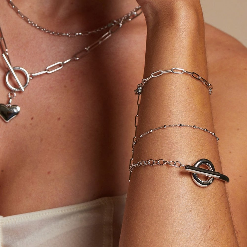 Hot Diamonds Sterling Silver Paperclip Chain Bracelet DL703