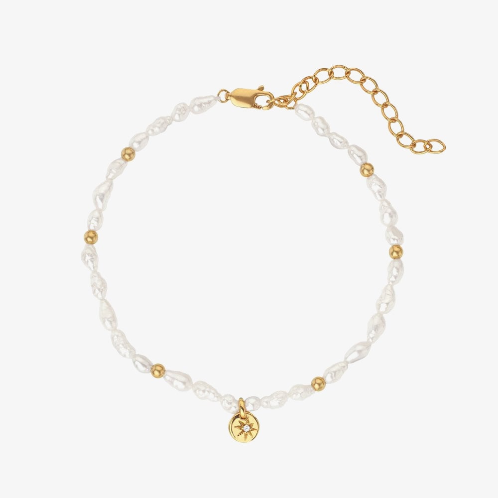 Hot Diamonds HD X Golden Edit Calm Pearl Luna Bracelet DL647