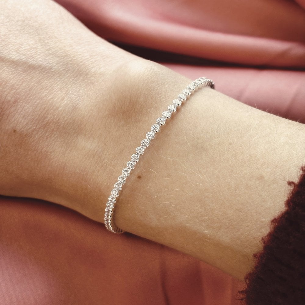 Hot Diamonds Silver Cubic Zirconia Tennis Bracelet DL710