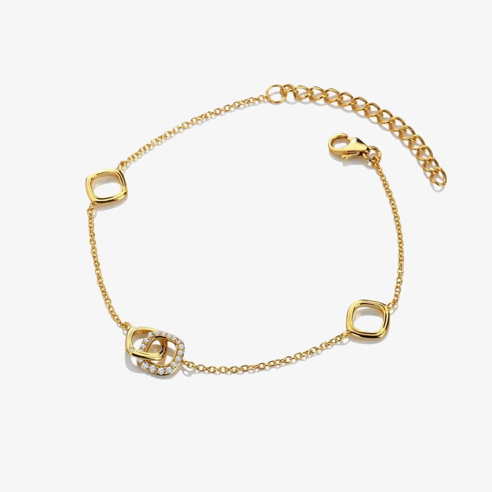 Hot Diamonds HD X GE Connected 18ct Gold Plated White Topaz Bracelet DL714
