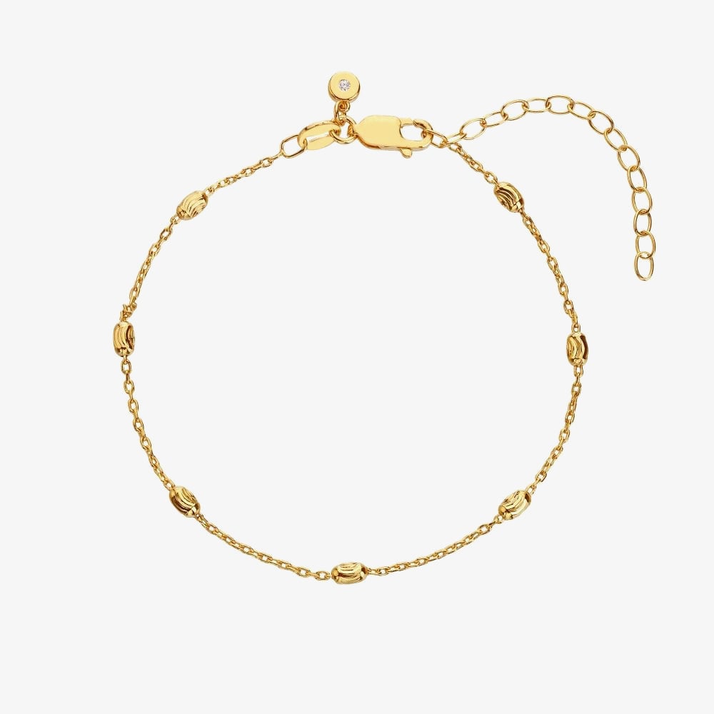 Hot Diamonds HD x Tasha Ghouri Gold Oval Bead Chain Bracelet DL684