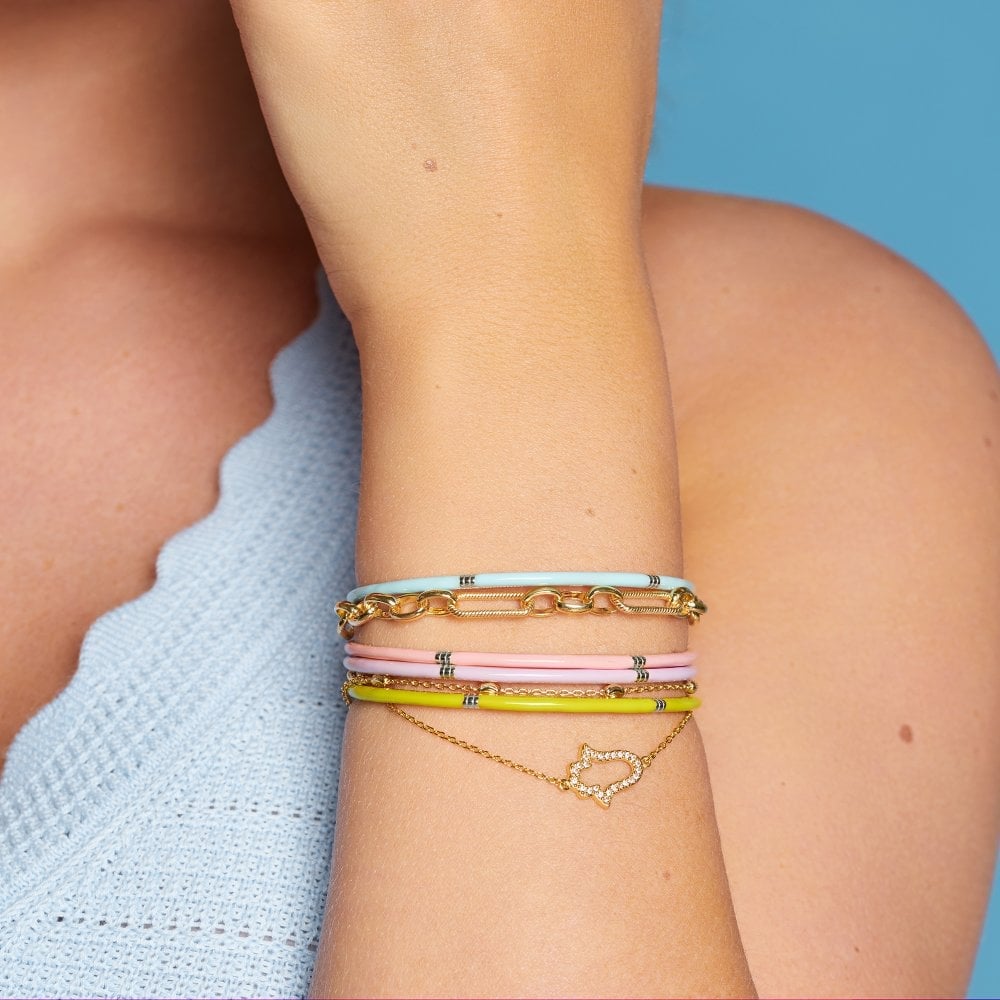 Hot Diamonds HD x Tasha Ghouri Gold Oval Bead Chain Bracelet DL684