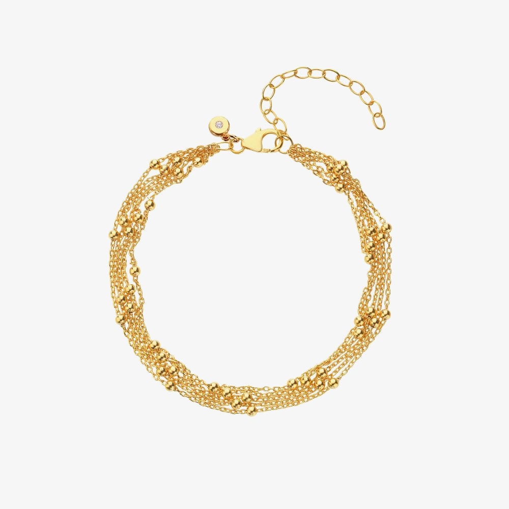 Hot Diamonds HD X Tasha Ghouri Gold Plated Multi Strand Bracelet DL691