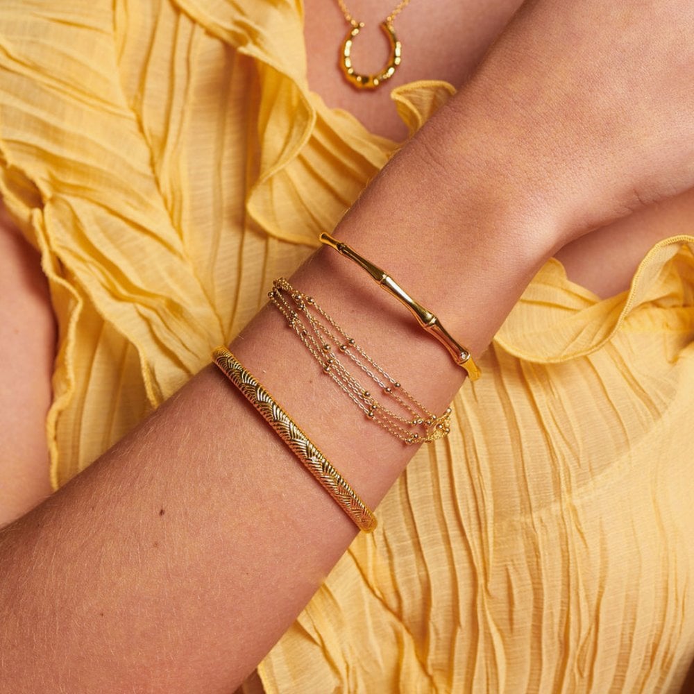 Hot Diamonds HD X Tasha Ghouri Gold Plated Multi Strand Bracelet DL691