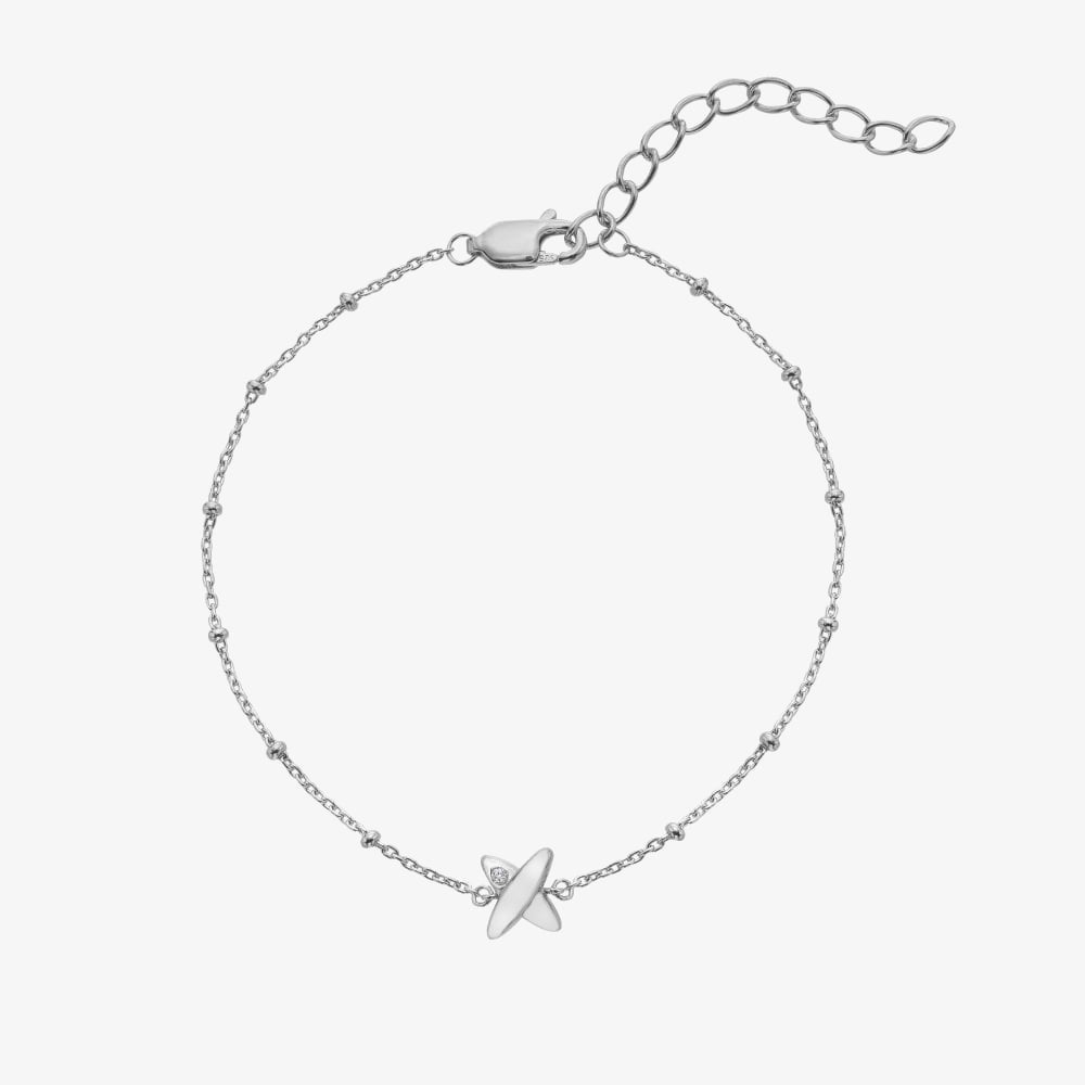 Hot Diamonds Sterling Silver Diamond Coupled Bracelet DL726