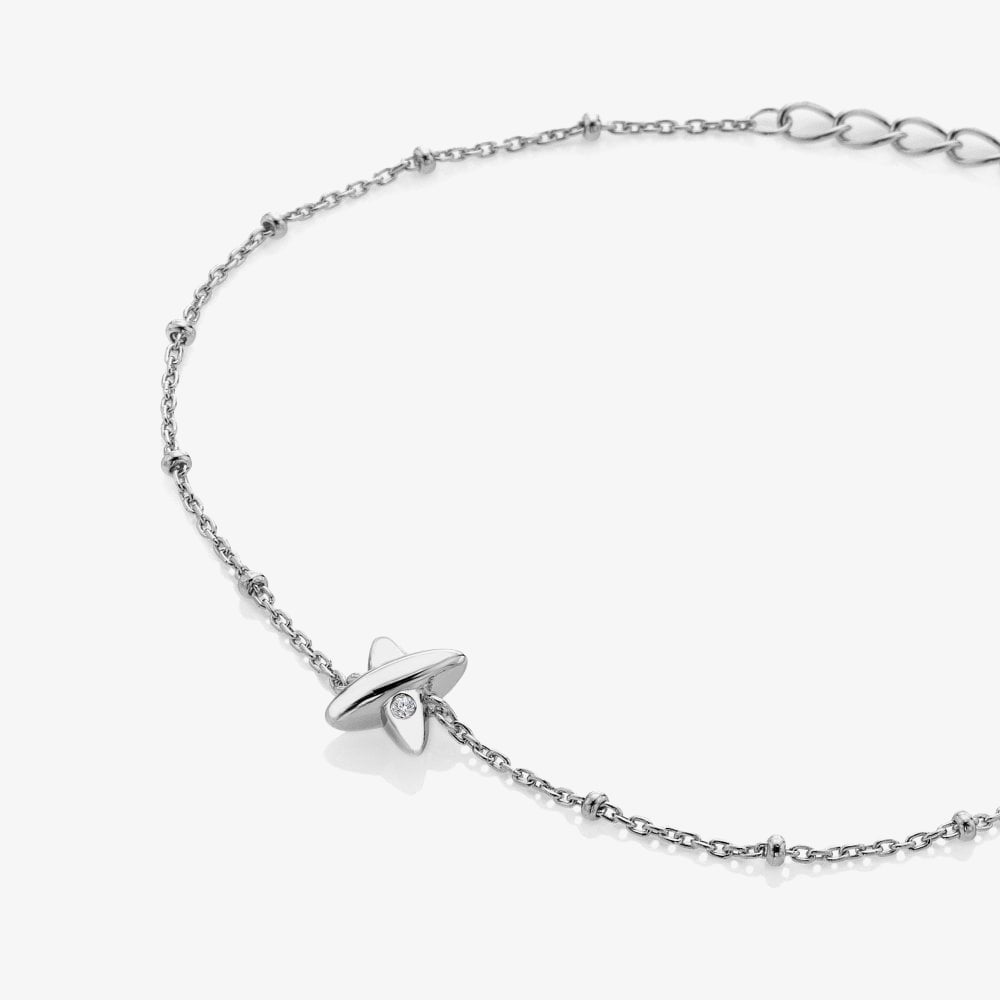 Hot Diamonds Sterling Silver Diamond Coupled Bracelet DL726