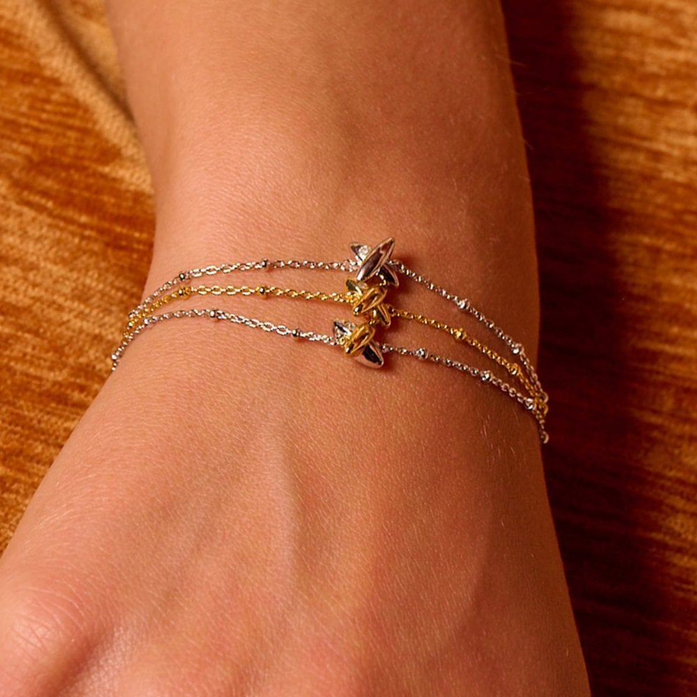 Hot Diamonds Sterling Silver Diamond Coupled Bracelet DL726