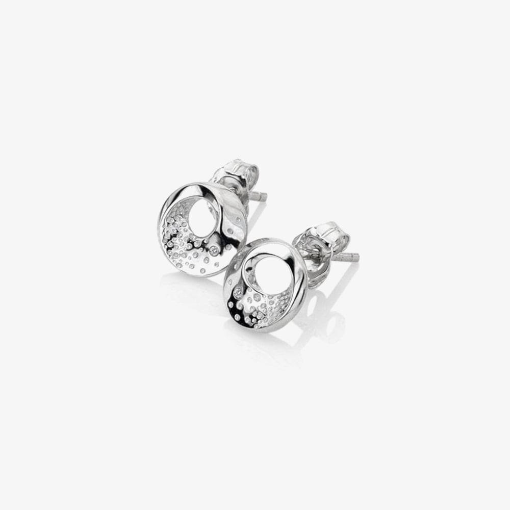 Hot Diamonds Quest Silver Diamond Circle Stud Earrings DE650