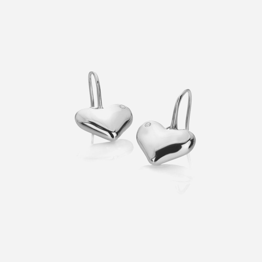 Hot Diamonds Desire Silver Diamond Heart Hook Drops Earrings DE780