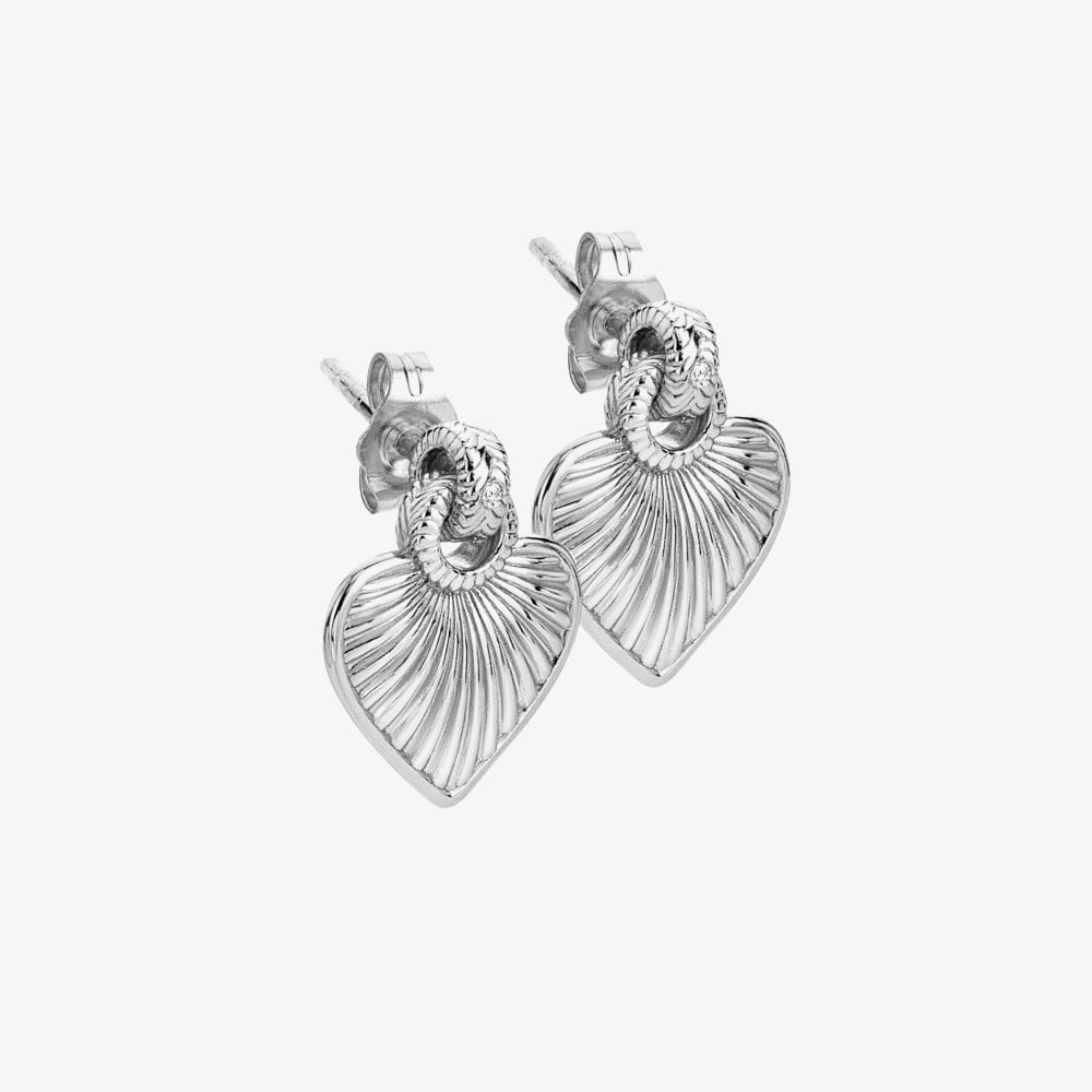 Hot Diamonds Essence Sterling Silver Diamond Sunbeam Heart Stud Earrings DE820