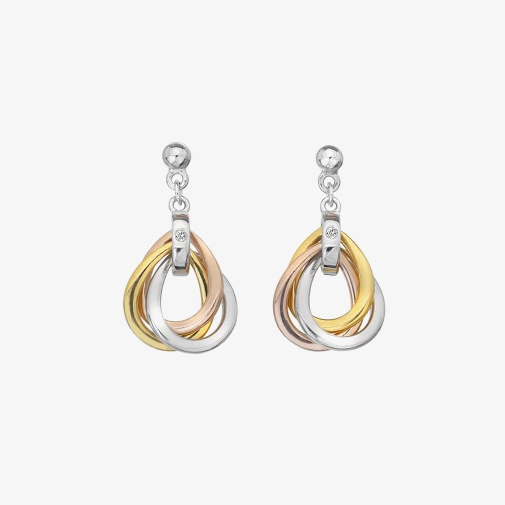 Hot Diamonds Three Colour Trio Teardrop Earrings DE645
