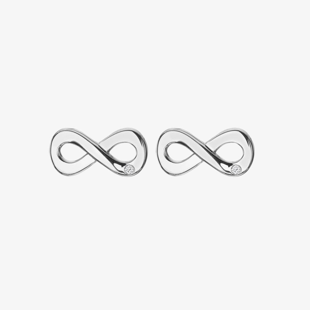 Hot Diamonds Amulets Silver Infinity Stud Earrings DE710