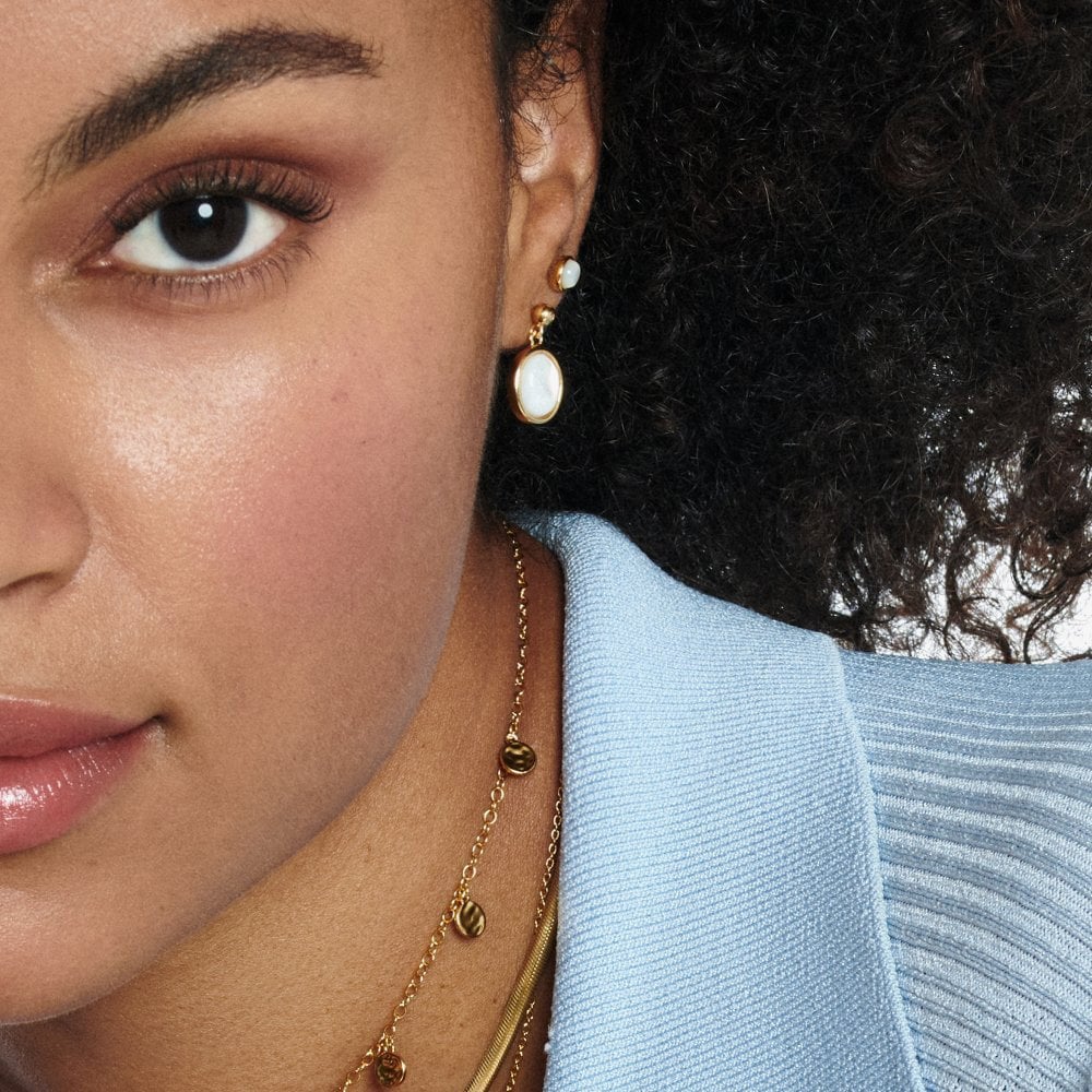 Hot Diamonds HD X Golden Edit Calm Mother Of Pearl Earrings DE755