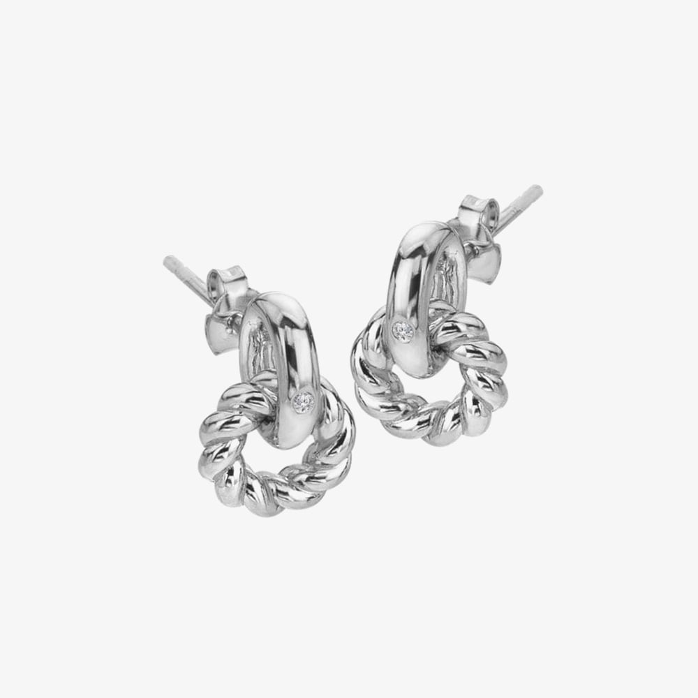 Hot Diamonds Willow Rope Silver Earrings DE804