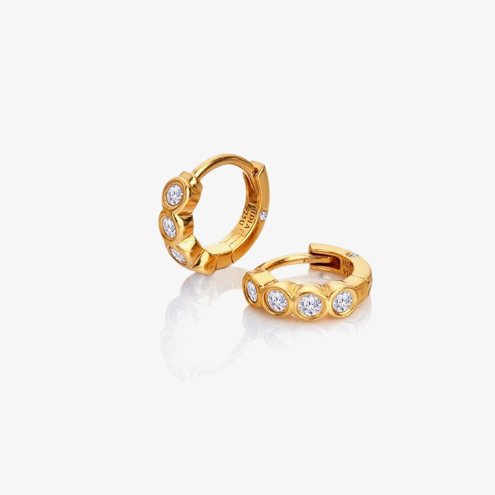 Hot Diamonds HD X GE Tender White Topaz Huggie Hoop Earrings DE854