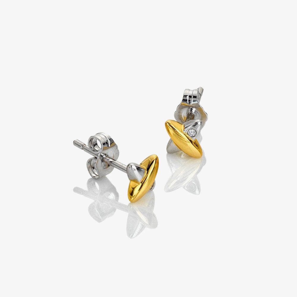 Hot Diamonds Coupled Two Tone Diamond Set Stud Earrings DE859