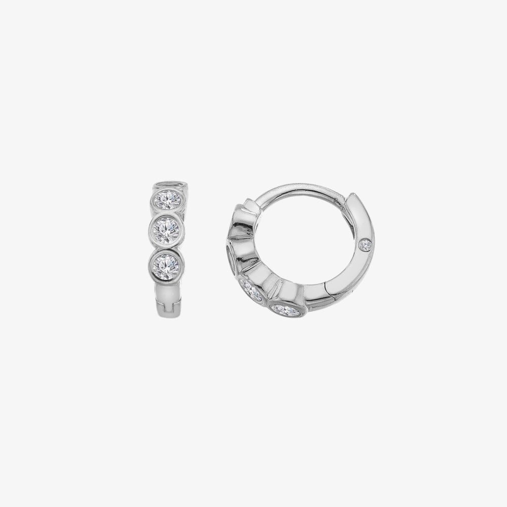 Click to view product details and reviews for Hot Diamonds Tender Sterling Silver White Topaz Huggie Hoop Earrings De871.
