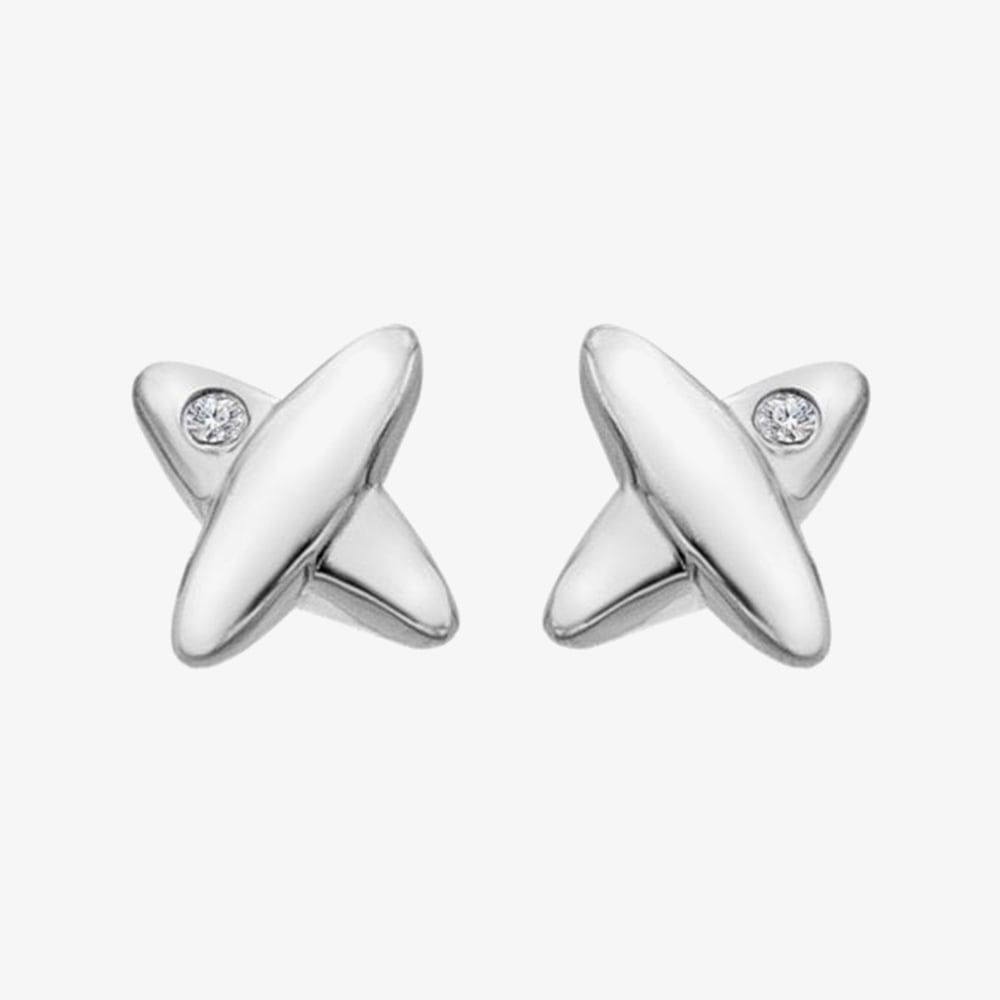 Hot Diamonds Sterling Silver Diamond Coupled Earrings DE899