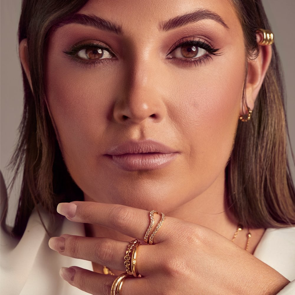 Hot Diamonds HD X Golden Edit Extravagance Large Double Ring DR223