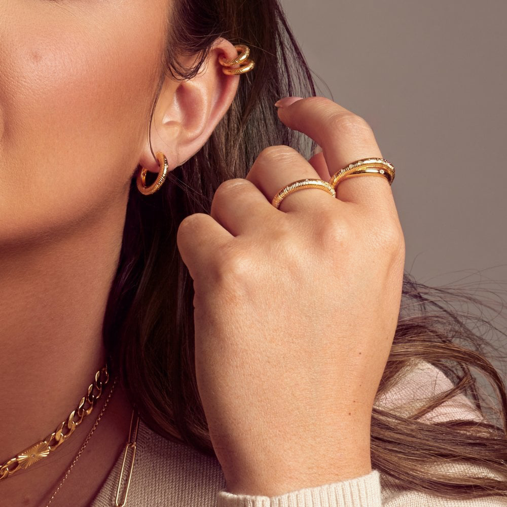 Hot Diamonds HD X Golden Edit Extra Small Spirit Duo Ring DR229