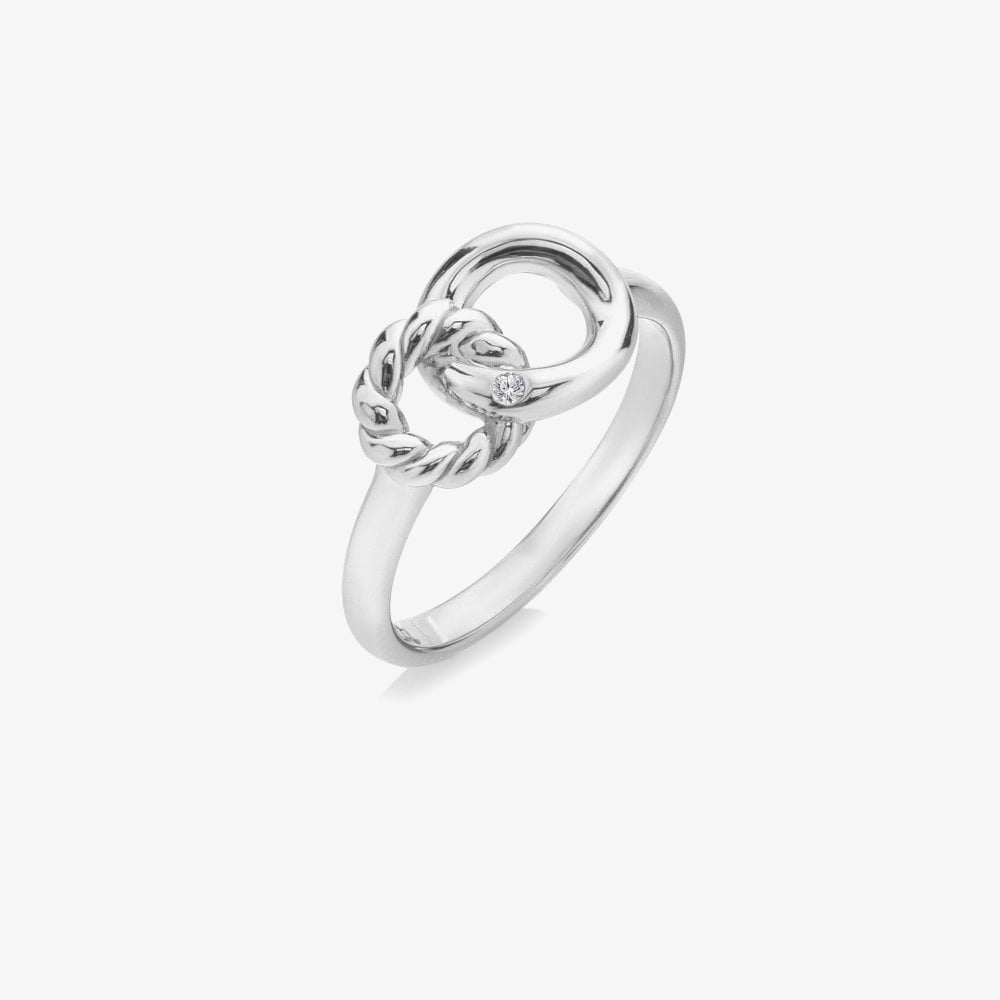 Hot Diamonds Willow Rope Silver Ring DR289