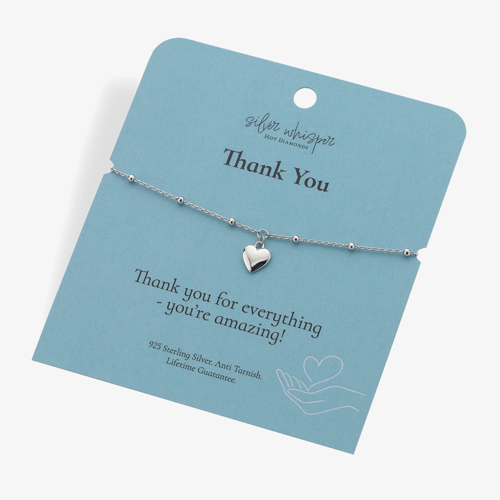 Hot Diamonds Silver Whisper Sterling Silver Thank You Bracelet SWB019