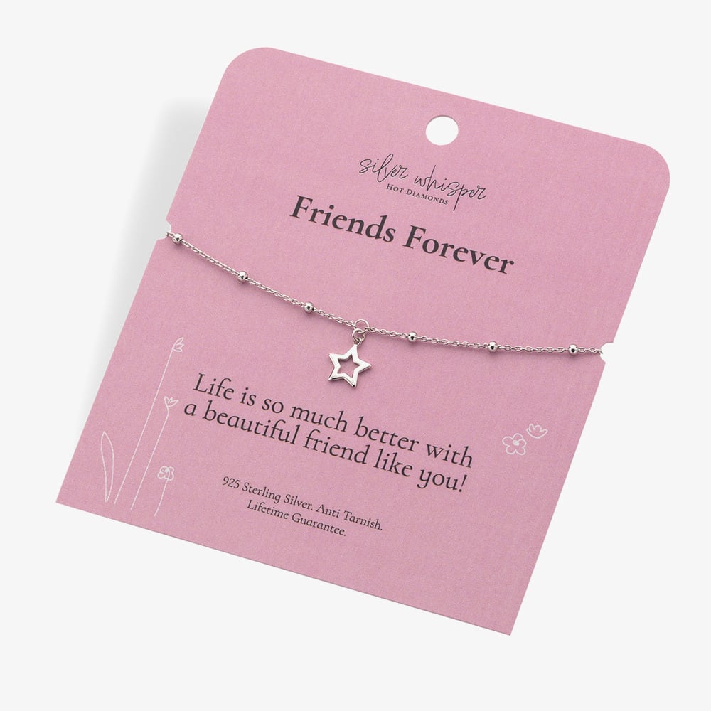 Hot Diamonds Silver Whisper Sterling Silver Friends Forever Bracelet SWB015