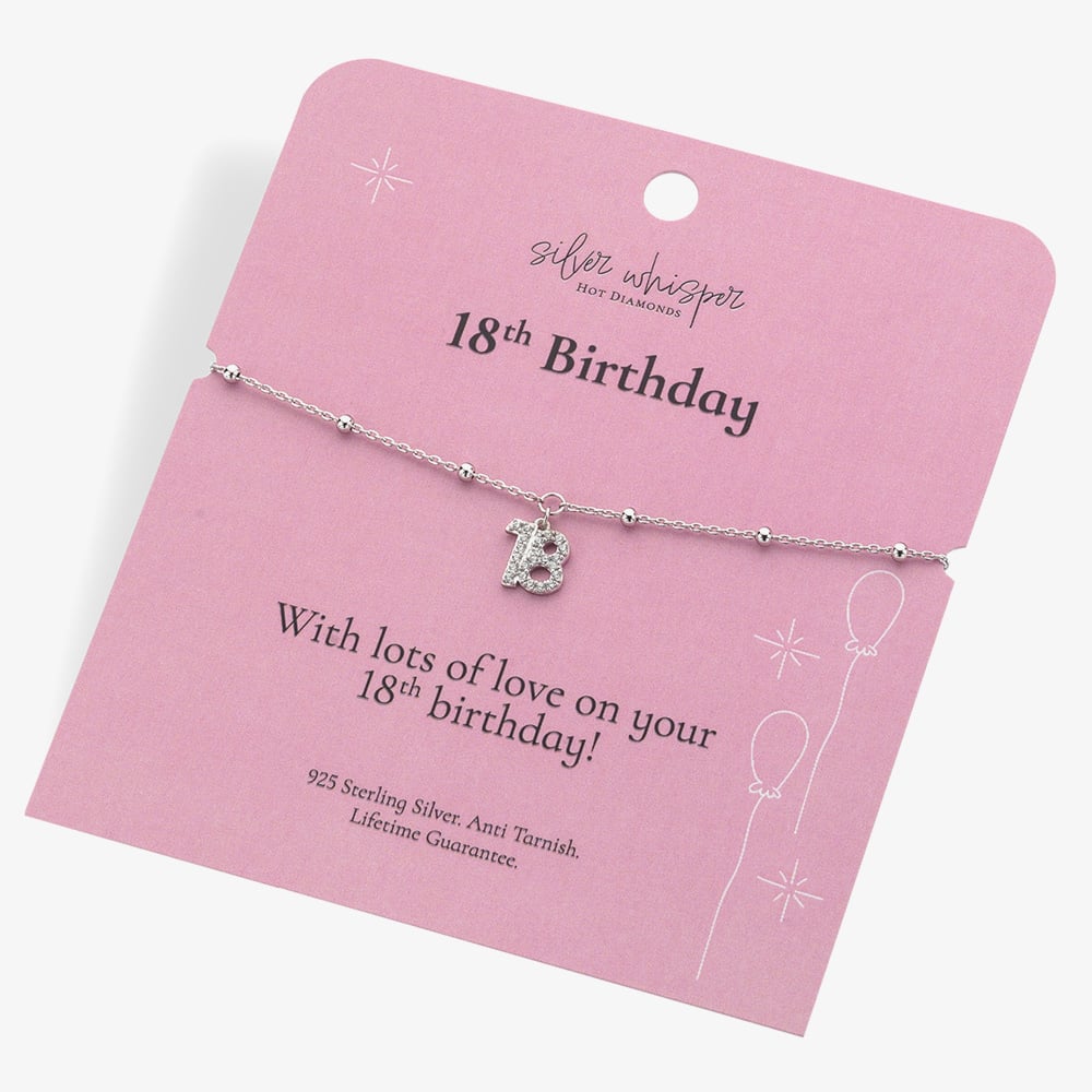 Hot Diamonds Silver Whisper Sterling Silver 18th Birthday Bracelet SWB001
