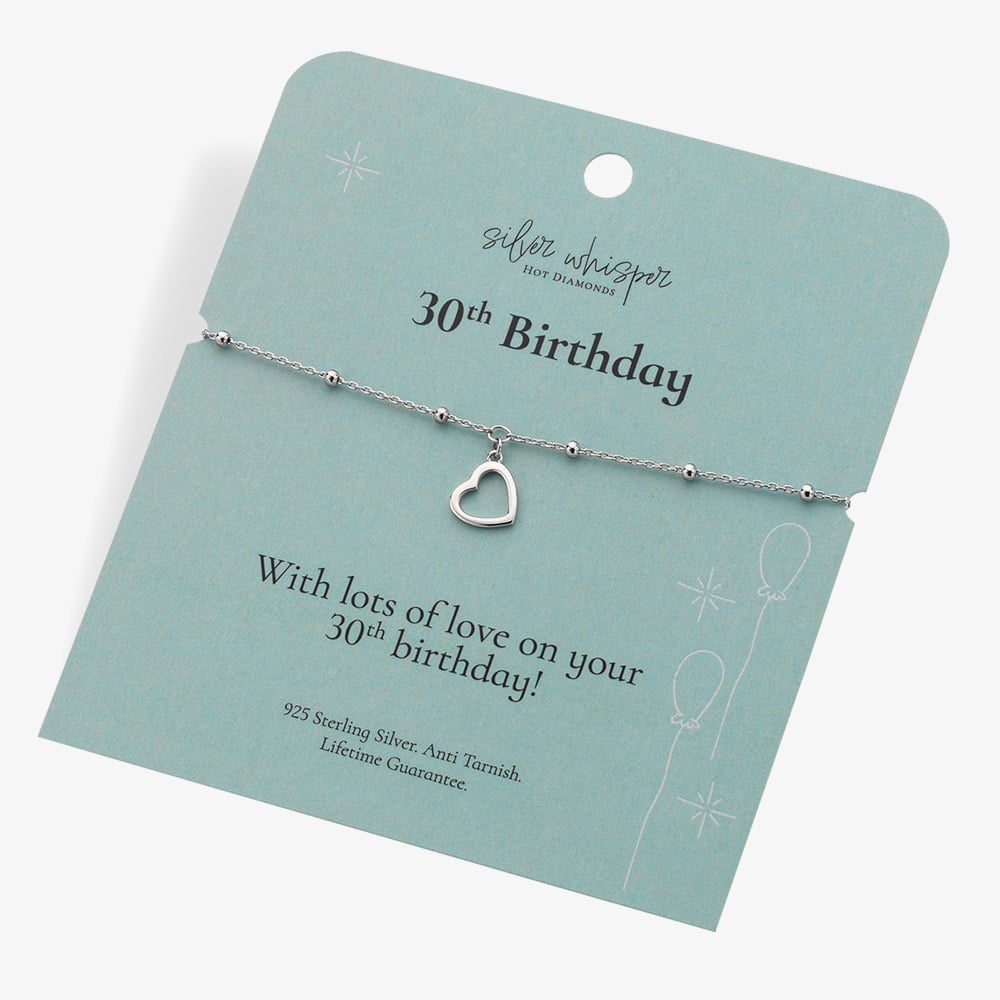 Hot Diamonds Silver Whisper Sterling Silver 30th Birthday Bracelet SWB013