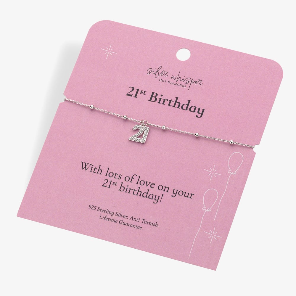 Hot Diamonds Silver Whisper Sterling Silver 21st Birthday Bracelet SWB002