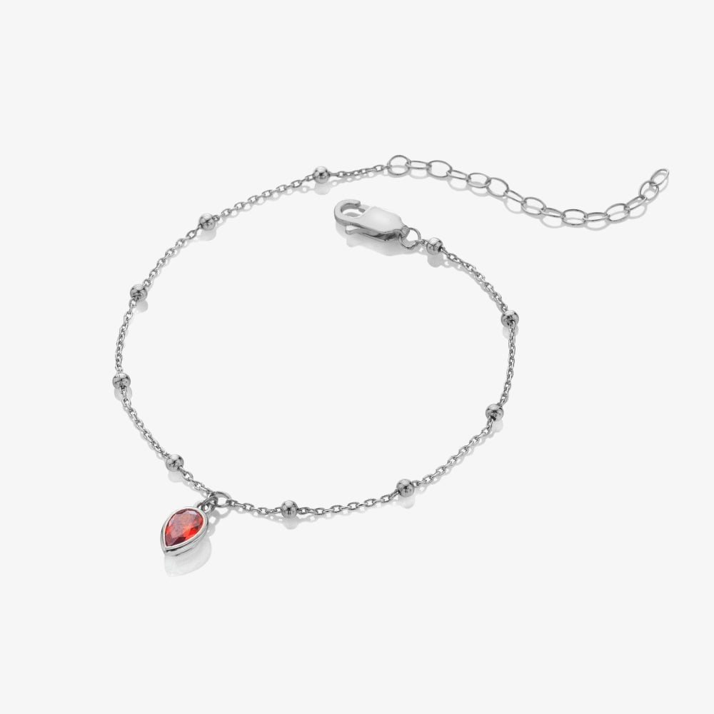 Hot Diamonds Silver Whisper Sterling Silver January Birthstone Bracelet SWB025