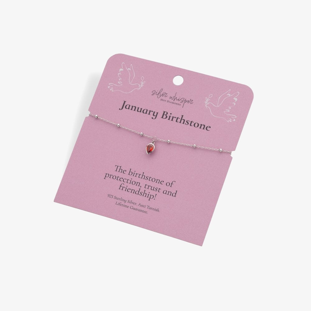 Hot Diamonds Silver Whisper Sterling Silver January Birthstone Bracelet SWB025