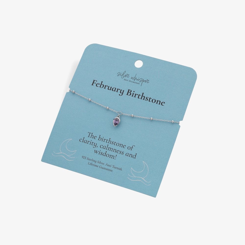 Hot Diamonds Silver Whisper Sterling Silver February Birthstone Bracelet SWB026