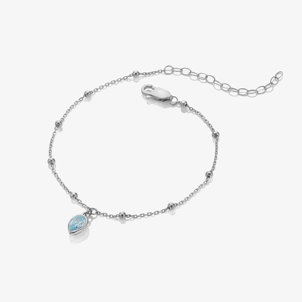 Hot Diamonds Silver Whisper Sterling Silver March Birthstone Bracelet SWB027