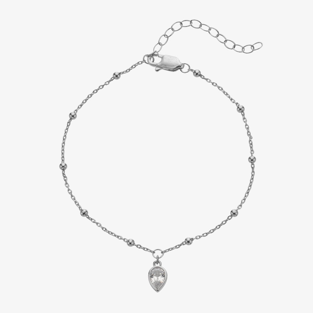 Hot Diamonds Silver Whisper Sterling Silver April Birthstone Bracelet SWB028