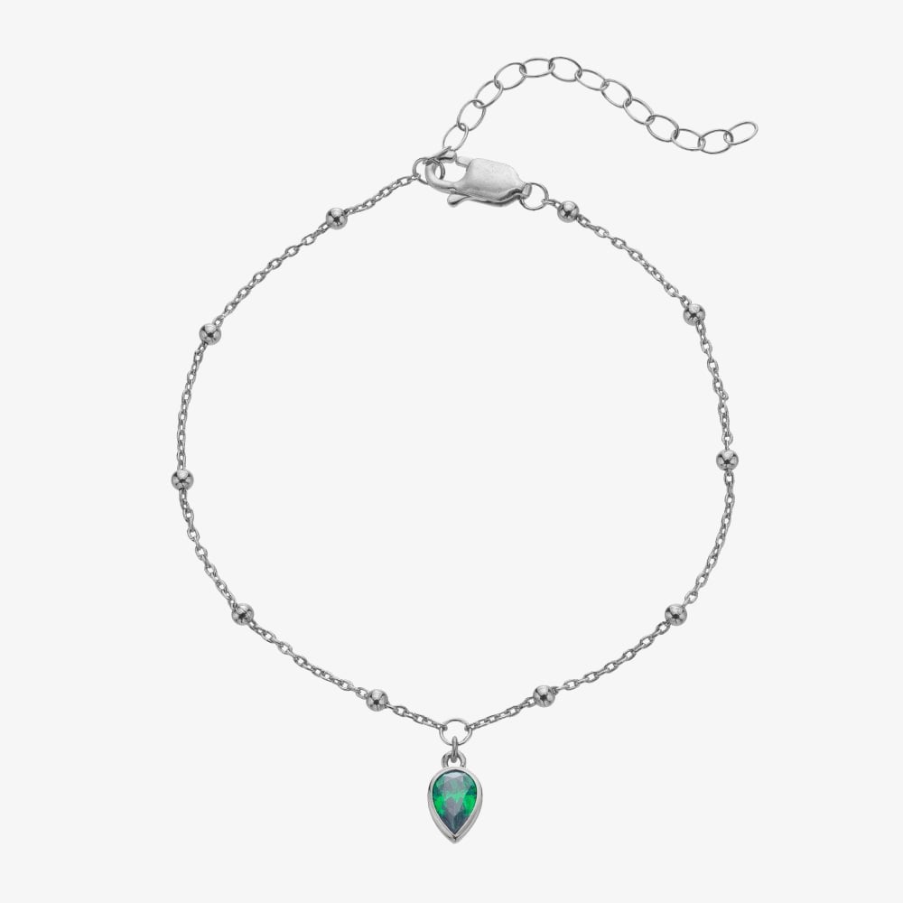 Hot Diamonds Silver Whisper Sterling Silver May Birthstone Bracelet SWB029