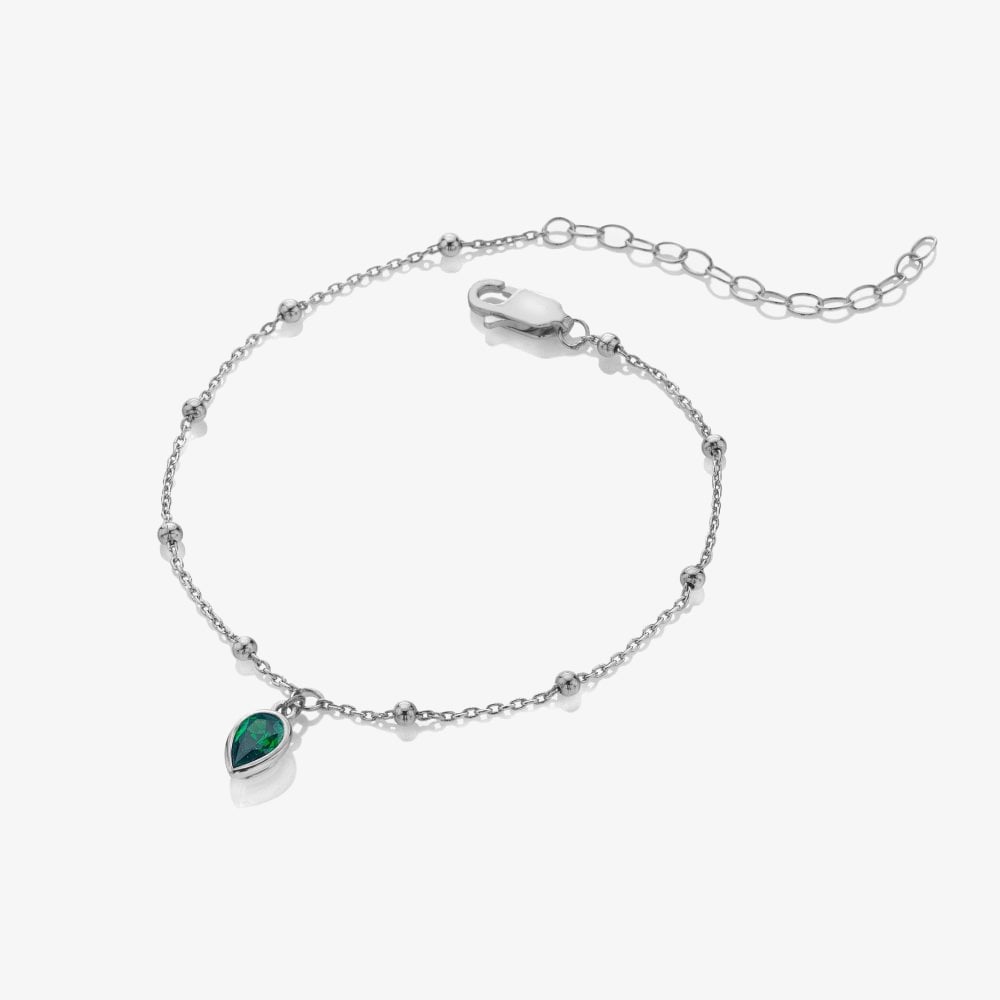 Hot Diamonds Silver Whisper Sterling Silver May Birthstone Bracelet SWB029