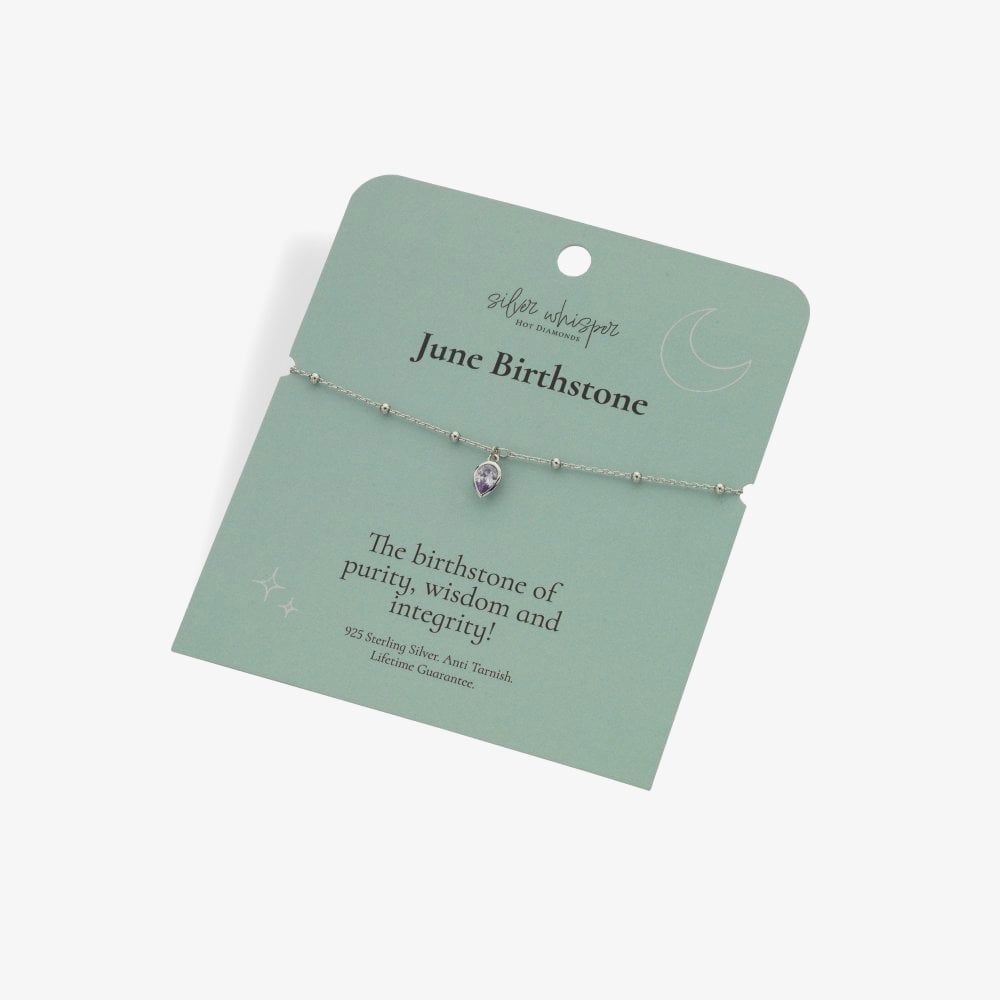 Hot Diamonds Silver Whisper Sterling Silver June Birthstone Bracelet SWB030