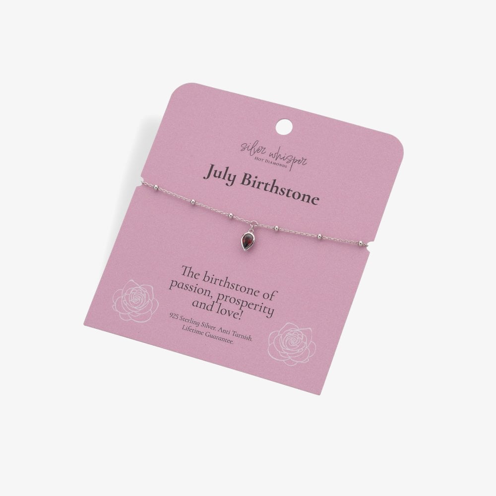 Hot Diamonds Silver Whisper Sterling Silver July Birthstone Bracelet SWB031