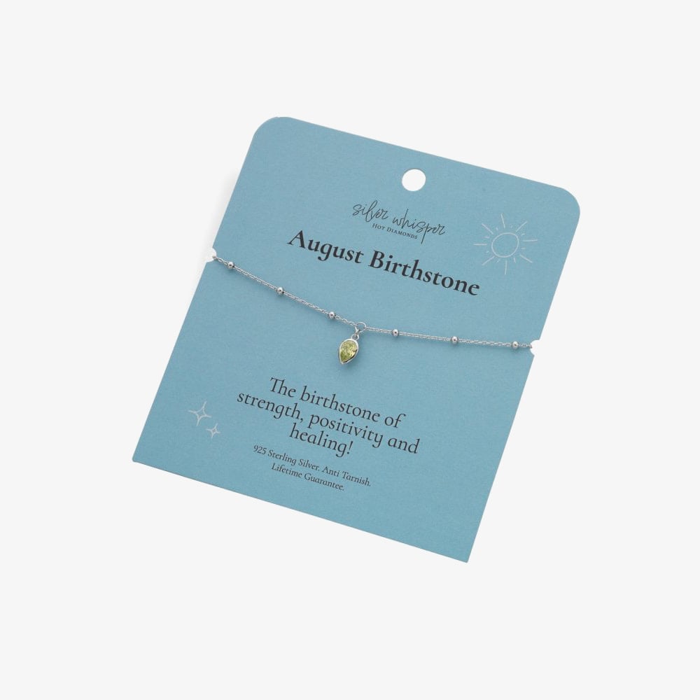 Hot Diamonds Silver Whisper Sterling Silver August Birthstone Bracelet SWB032