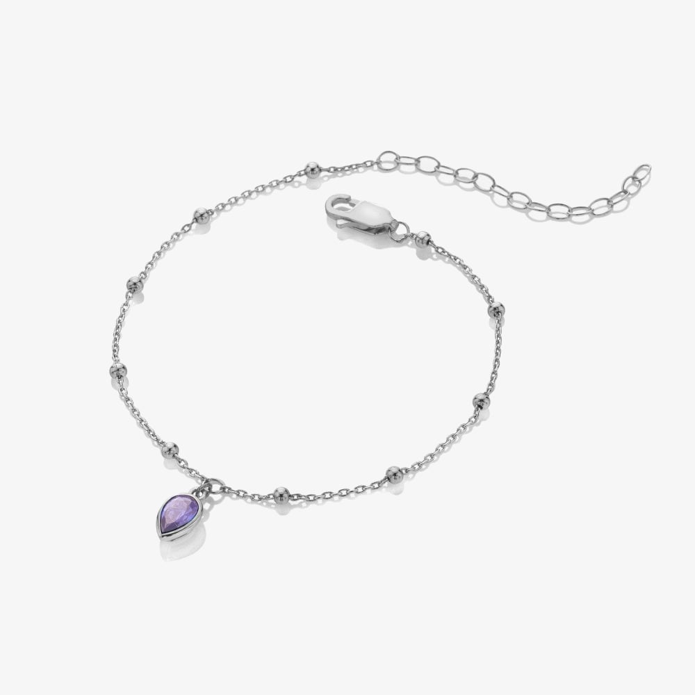 Hot Diamonds Silver Whisper Sterling Silver September Birthstone Bracelet SWB033