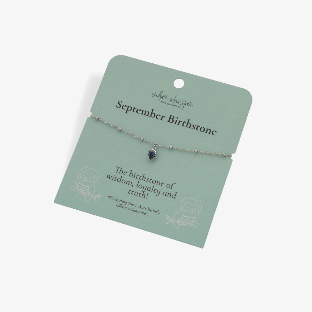 Hot Diamonds Silver Whisper Sterling Silver September Birthstone Bracelet SWB033