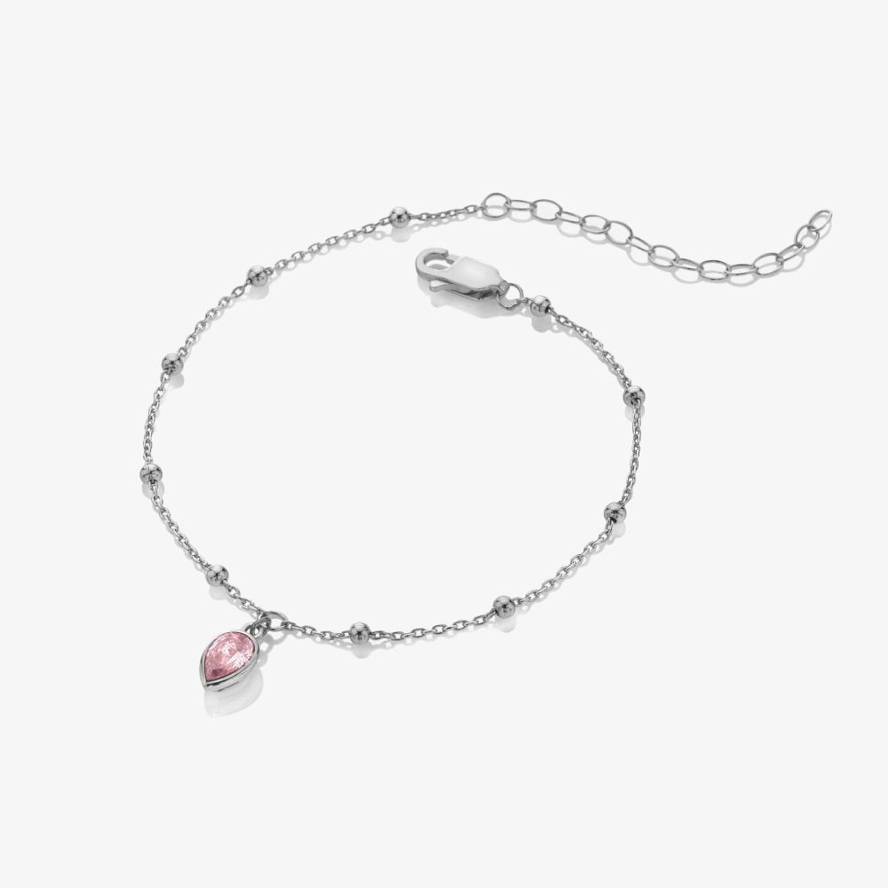 Hot Diamonds Silver Whisper Sterling Silver October Birthstone Bracelet SWB034