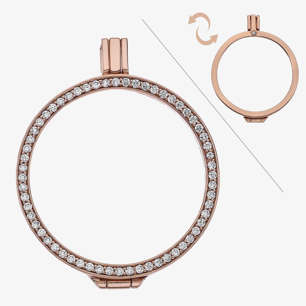 Hot Diamonds Emozioni Reversible Rose Gold 33mm Coin Keeper EK008