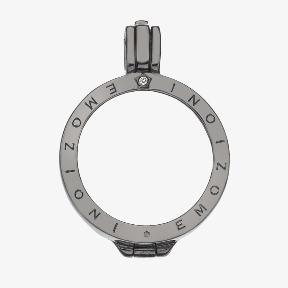 Hot Diamonds Emozioni Black Rhodium Plated 25mm Coin Keeper FK023
