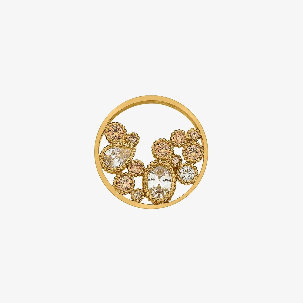 Hot Diamonds Emozioni Freedom Gold Plated Champagne 25mm Coin EC556